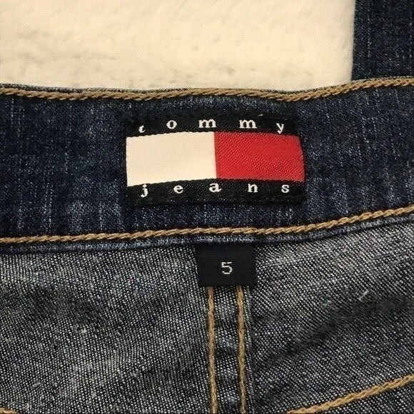 Vintage Tommy Jeans Girl Juniors Denim Jean Patch Capri Pants Sz 4‎ or 5 - Picture 6 of 6